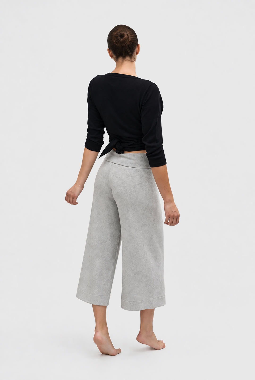 Cotton and cashmere knit wrap shirt