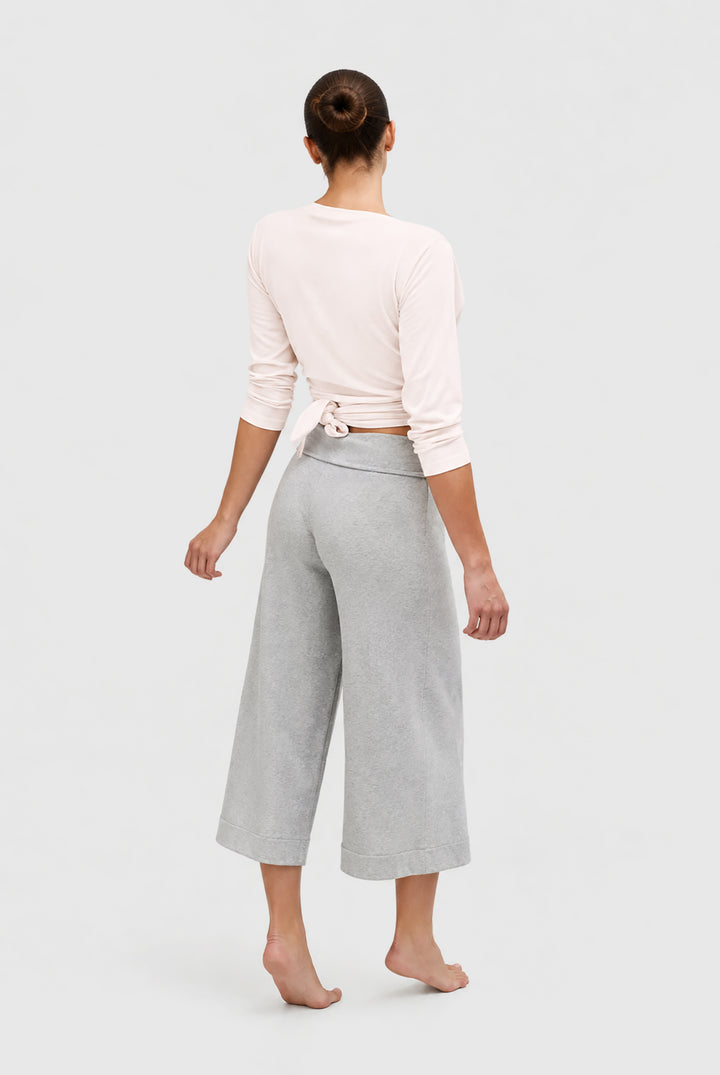 chemise cache-cœur en maille de coton et cachemire