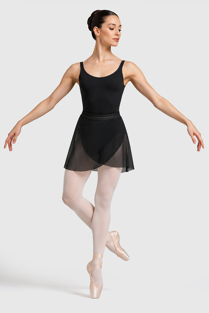Jupe portefeuille en résille nouée à la taille
