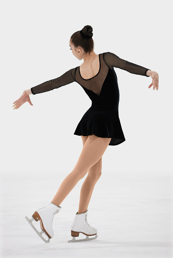 Chloe - Plain velvet figure skating dress