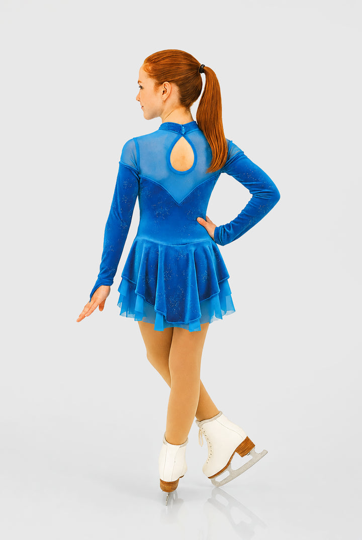 Robe de velours scintillant à manches longues