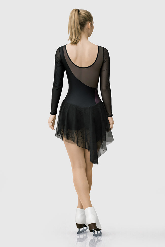 Shiny nylon long sleeve dress
