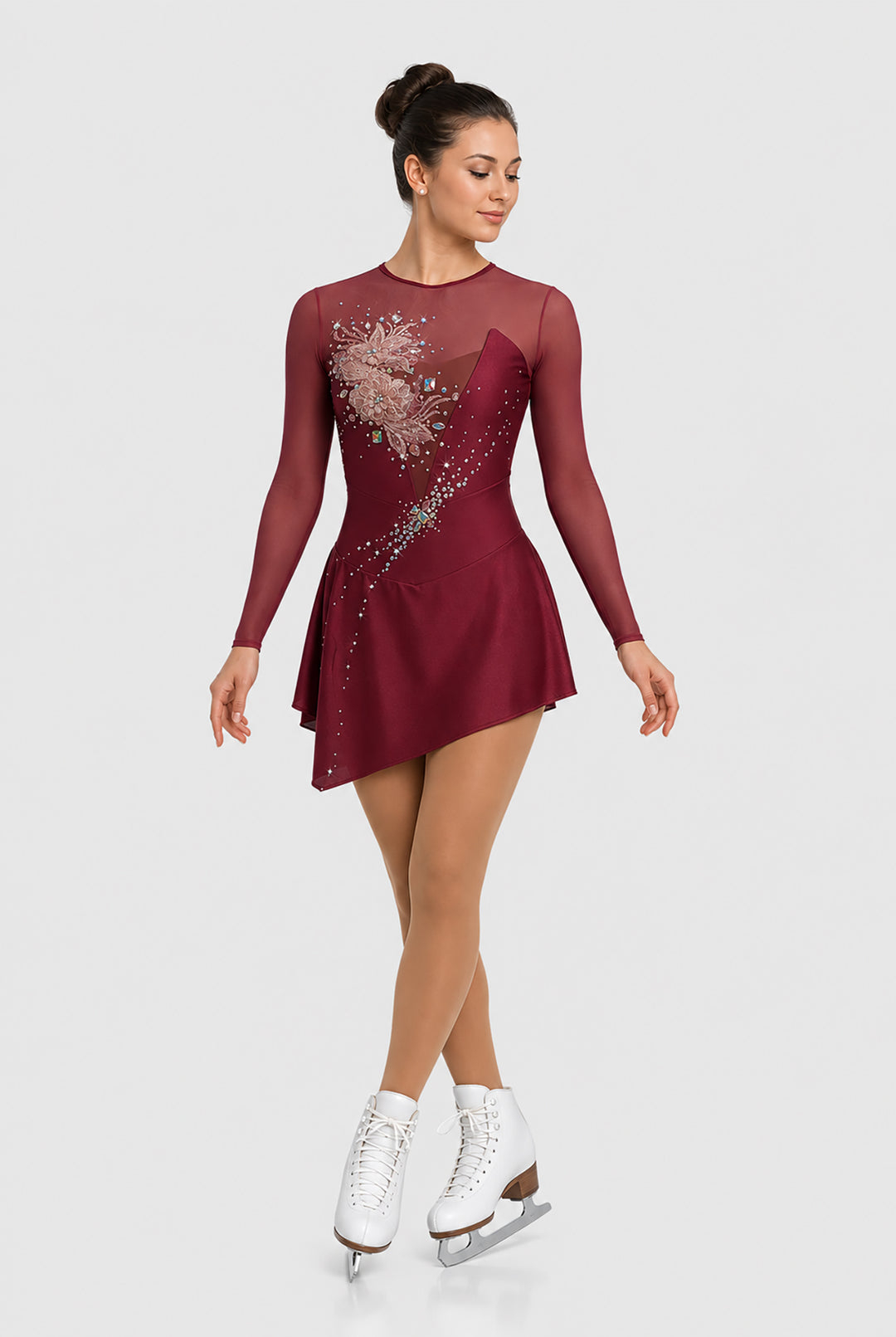 Mesh long sleeve dress