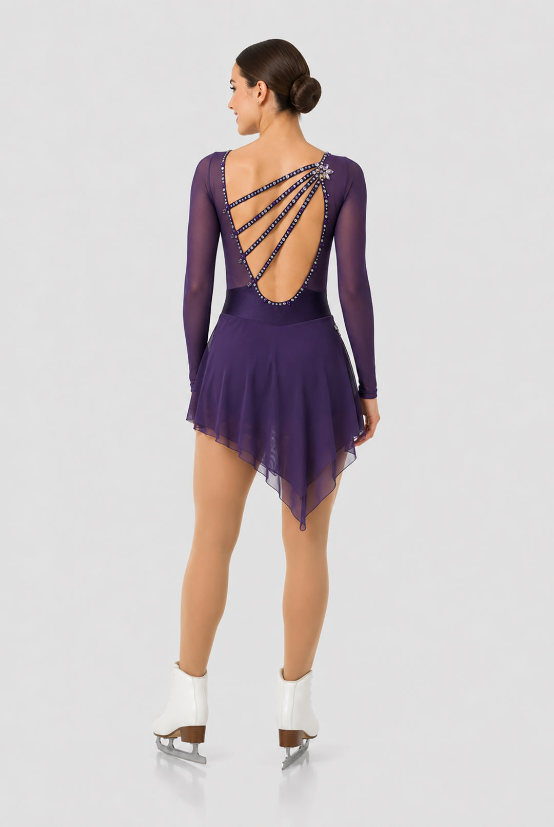 Shiny nylon long sleeve dress