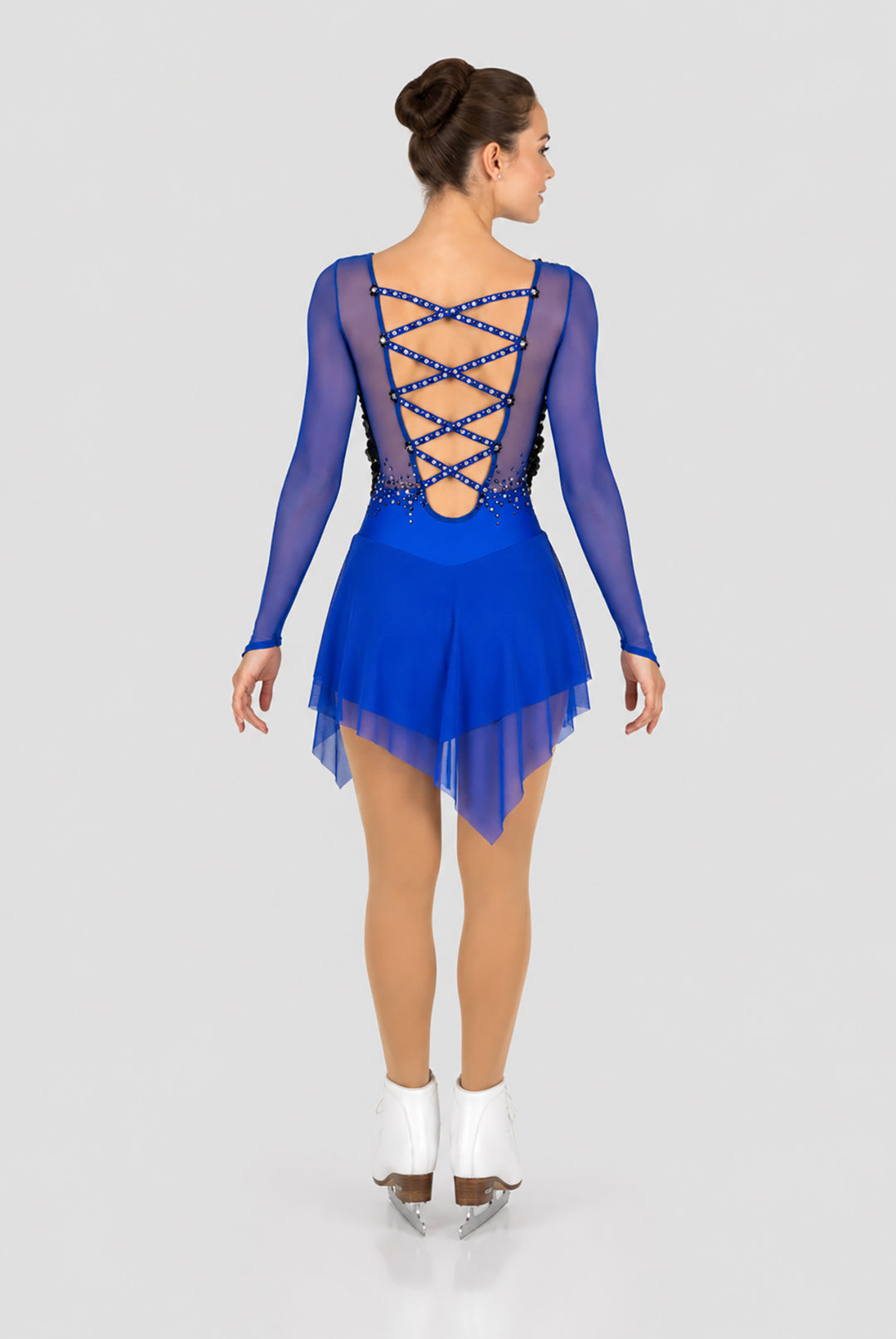 Shiny nylon long sleeve dress
