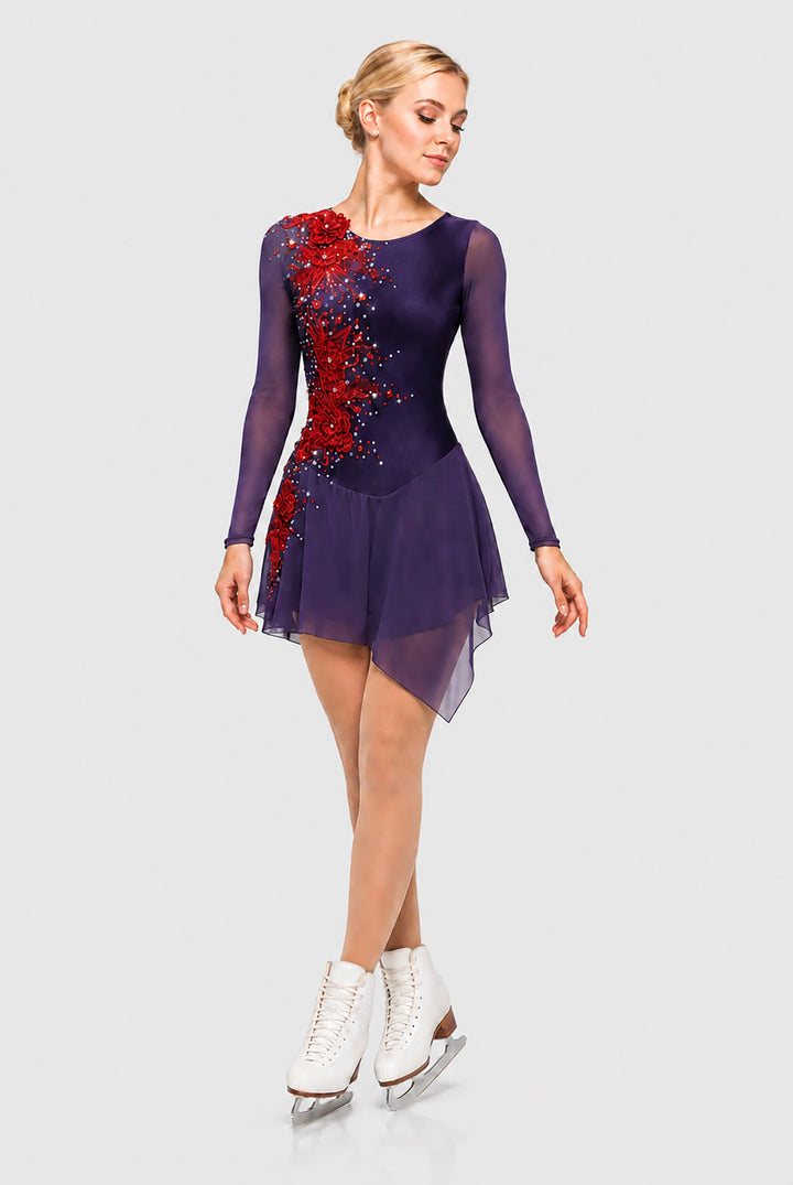 Shiny nylon long sleeve dress